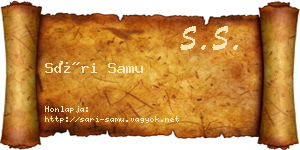 Sári Samu névjegykártya
